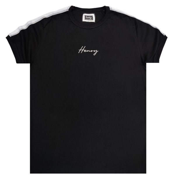 Henry clothing - 3-207 - logo taped tee - black