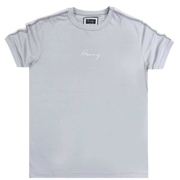 Henry clothing - 3-207 - logo taped tee - ice