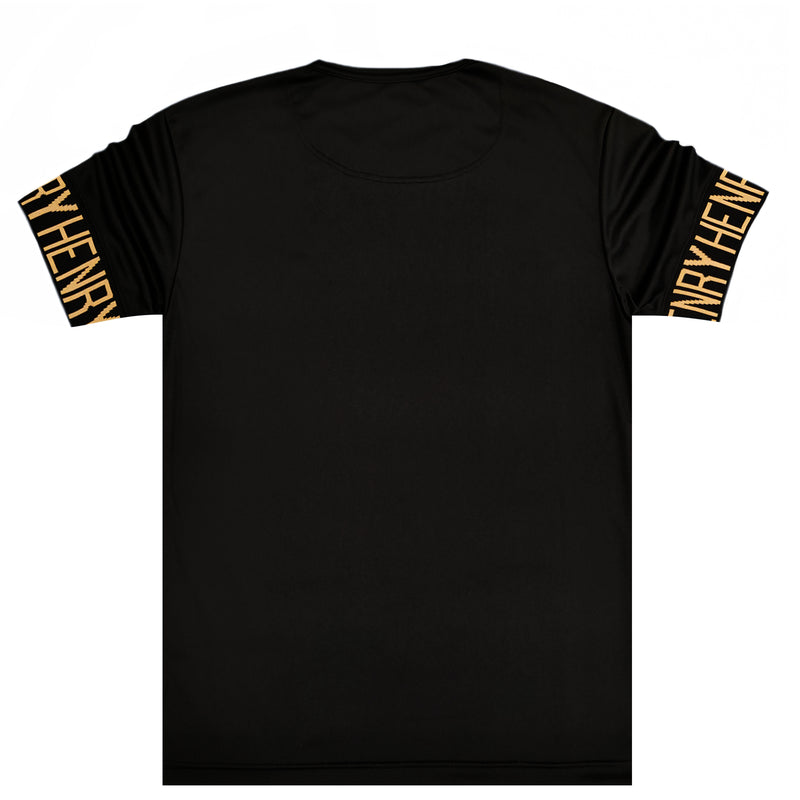 Henry clothing - 3-224 - gold tape t-shirt - black