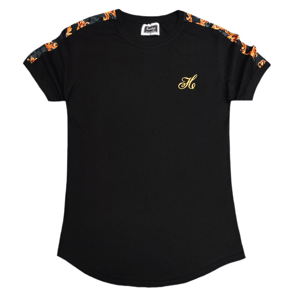 Ανδρική κοντομάνικη μπλούζα Henry clothing - 3-227 - guilded tape t-shirt μαύρο