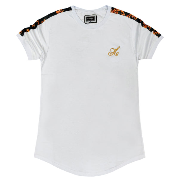 Ανδρική κοντομάνικη μπλούζα Henry clothing - 3-227 - guilded tape t-shirt λευκό