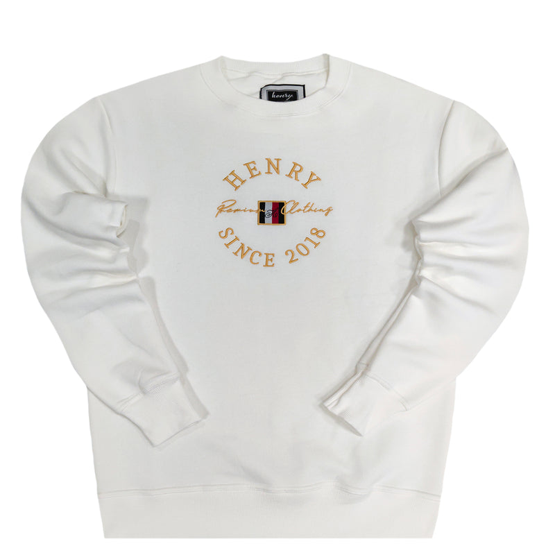 Henry clothing - 3-300 - ecru sweatshirt gold emblem