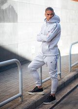 Ανδρική ζακέτα Henry clothing-3-304-ice black taped zip through hoodie