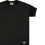 Ανδρική κοντομάνικη μπλούζα Henry clothing - 3-422 - oversize fit tee μαύρο