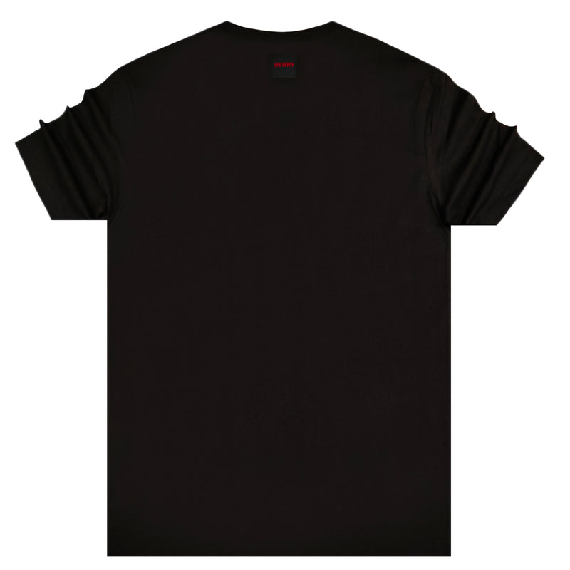 Henry clothing - 3-423 - grey logo tee - black