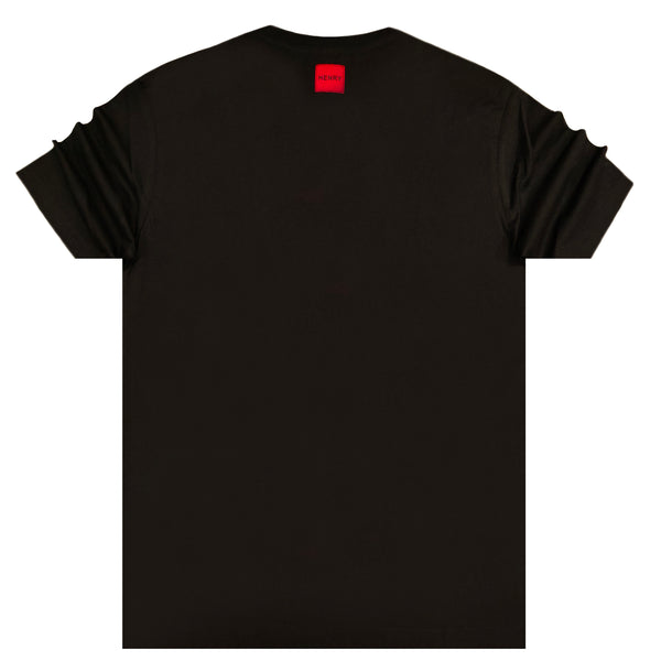 Henry clothing red logo tee - black