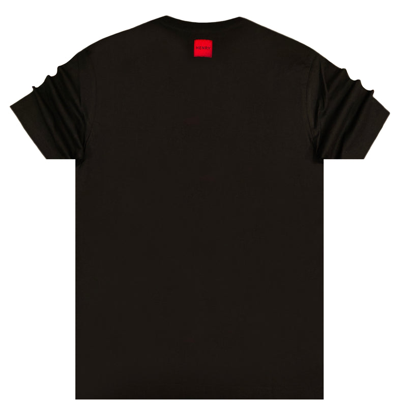 Henry clothing - 3-423 - red logo tee - black