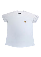 Ανδρική κοντομάνικη μπλούζα Henry clothing - 3-424 - oversized gold line tee λευκό