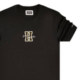 Henry clothing - 3-429 - hologram patch tee - black