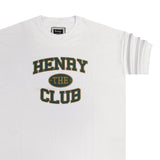 Henry clothing white tee gold emblem