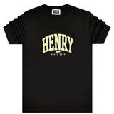 Ανδρική κοντομάνικη μπλούζα Henry clothing - 3-434 - arch logo μαύρο