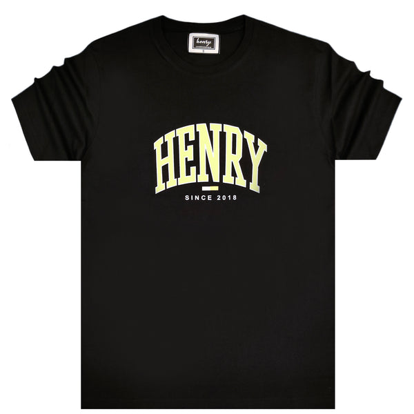 Ανδρική κοντομάνικη μπλούζα Henry clothing - 3-434 - arch logo μαύρο