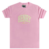 Ανδρική κοντομάνικη μπλούζα Henry clothing - 3-434 - arch logo tee ροζ