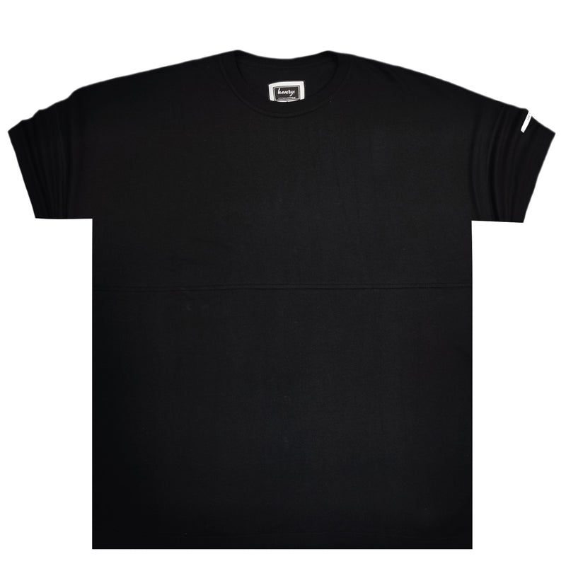 Ανδρική κοντομάνικη μπλούζα Henry clothing - 3-437 - extra oversized t-shirt μαύρο