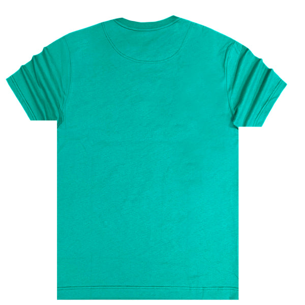 Ανδρική κοντομάνικη μπλούζα Henry clothing - 3-438 - white emblem πράσινο