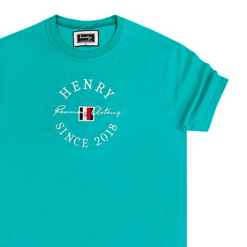 Henry clothing - 3-438 - green tee white emblem