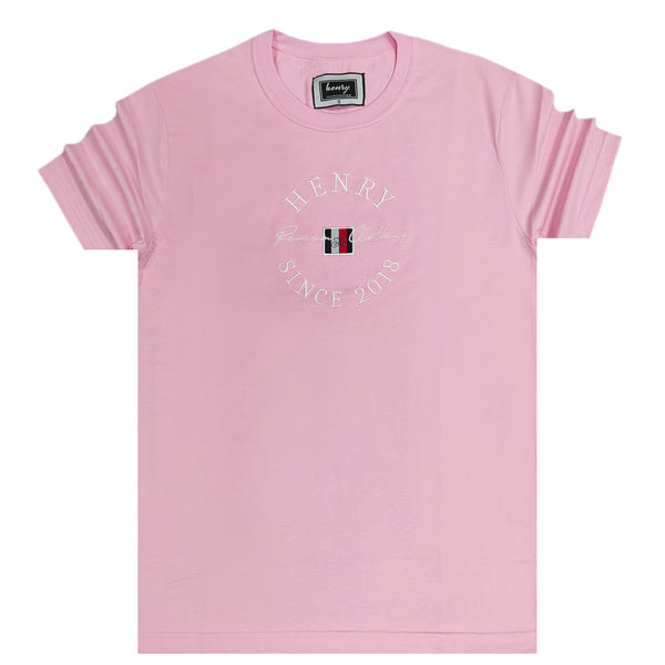 Henry clothing - 3-438 - tee white emblem - light pink