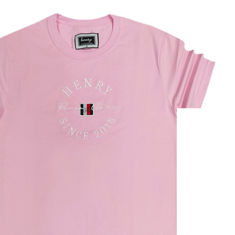 Henry clothing - 3-438 - light pink tee white emblem