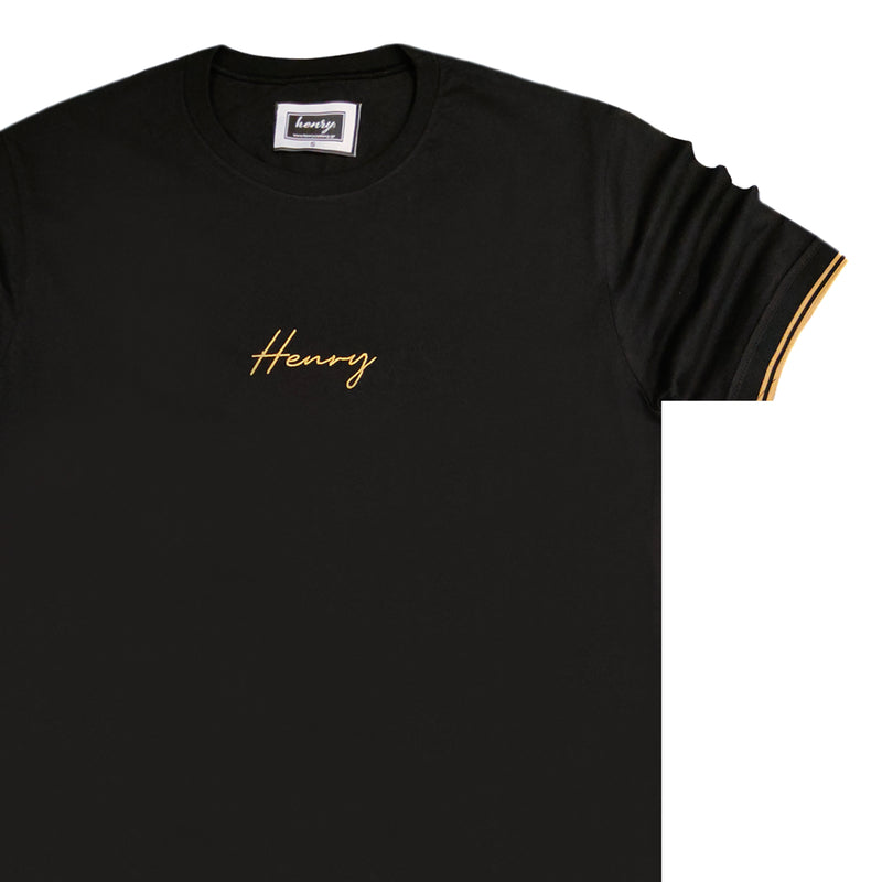 Henry clothing elasticated tee - black