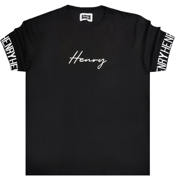 Henry clothing - 3-448 - logo oversize tee - black