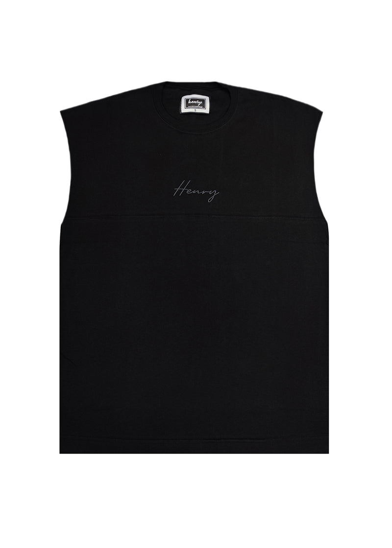 Ανδρική αμάνικη μπλούζα Henry clothing - 3-452 - sleeveless t-shirt μαύρο