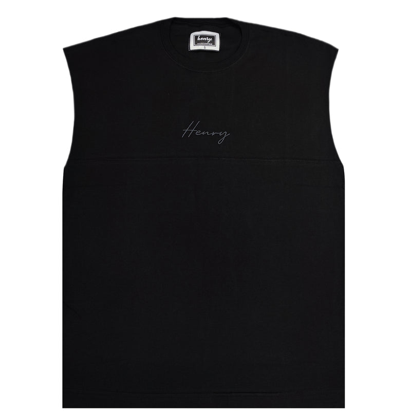 Ανδρική αμάνικη μπλούζα Henry clothing - 3-452 - sleeveless t-shirt μαύρο