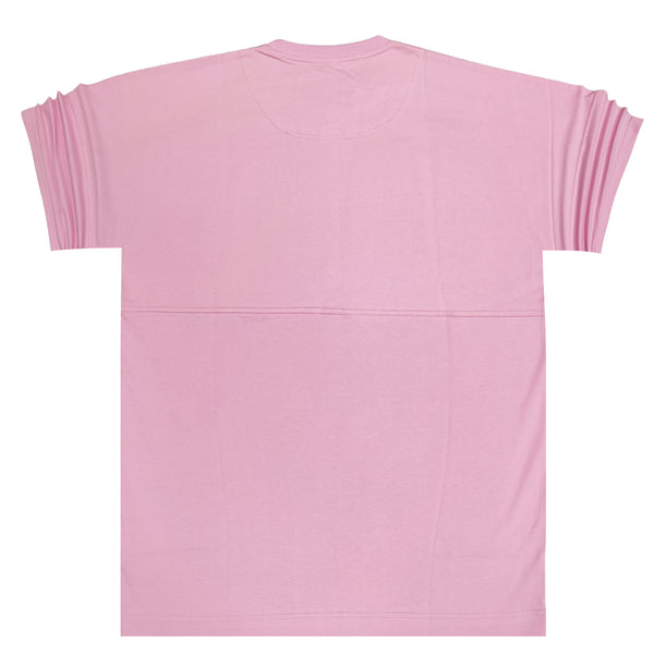 Ανδρική κοντομάνικη μπλούζα Henry clothing - 3-453 - extra oversized ροζ