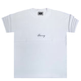 Ανδρική κοντομάνικη μπλούζα Henry clothing - 3-453 - extra oversized fit λευκό
