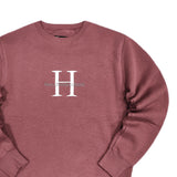 Henry clothing - 3-500 - premium logo sweatshirt - brick red