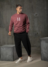 Ανδρικό φούτερ Henry clothing-3-500-premium logo sweatshirt -dysty pink