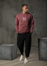Ανδρικό φούτερ Henry clothing-3-500-premium logo sweatshirt -dysty pink