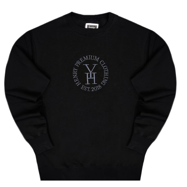 Henry clothing - 3-501 -  sweatshirt round logo - black