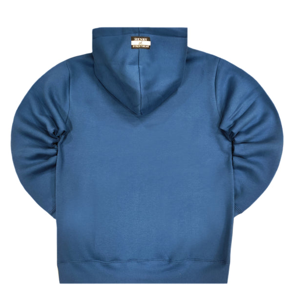 Henry clothing - 3-502 - large logo hoodie - blue