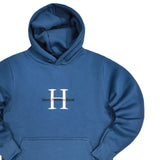 Henry clothing - 3-502 - large logo hoodie - blue