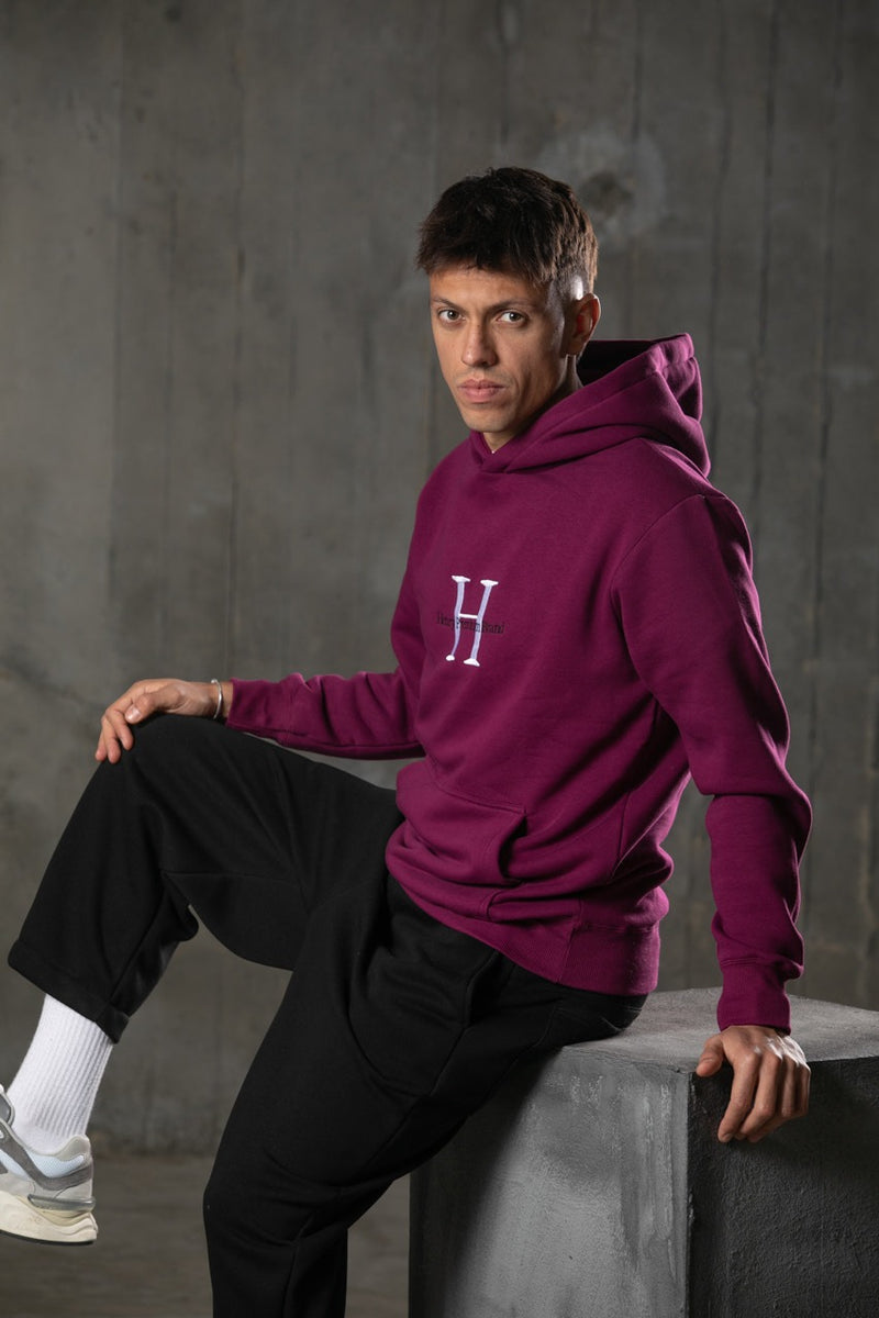 Henry clothing - 3-502 - large logo hoodie - magenta