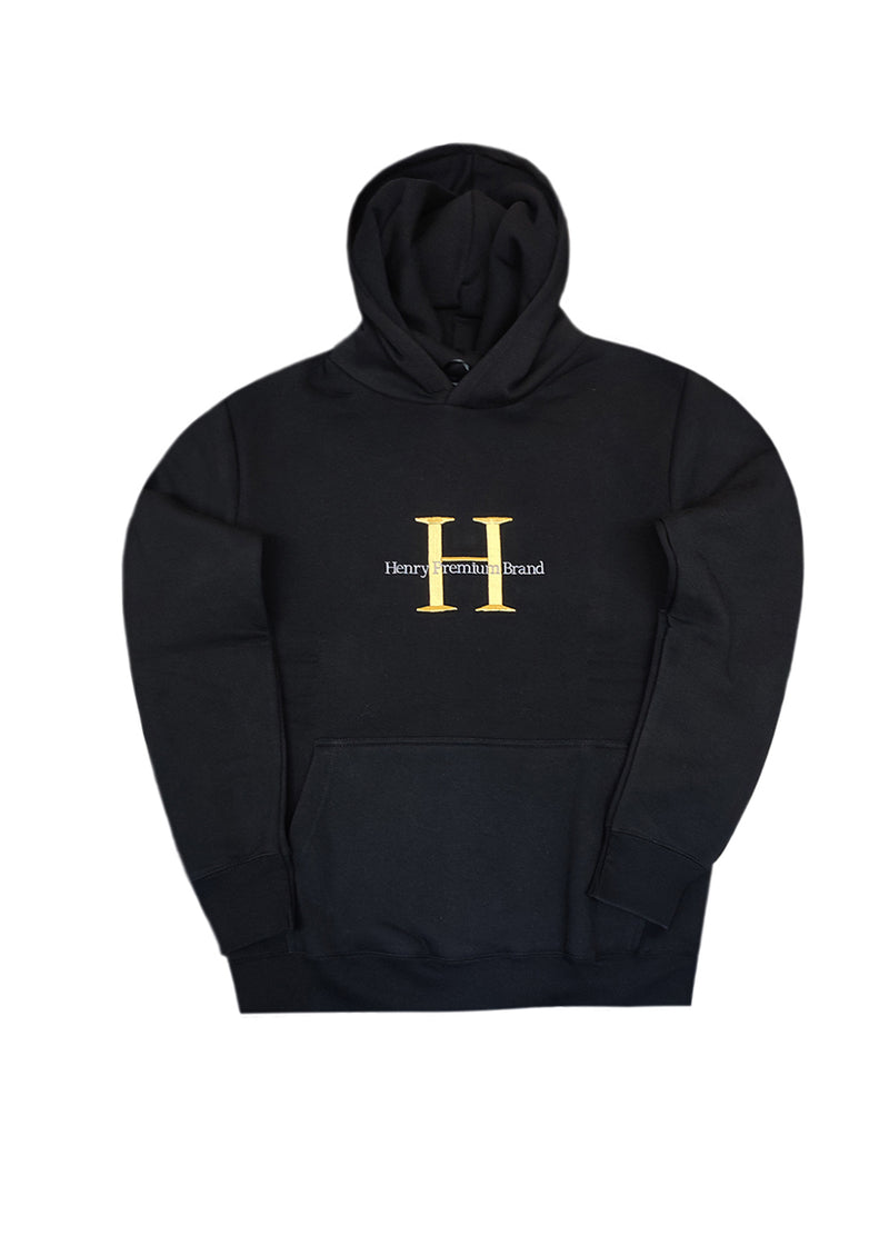 Ανδρικό φούτερ με κουκούλα Henry Clothing-3-502-Henry logo hoodie black