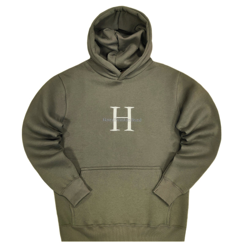 Henry clothing - 3-502 - large logo hoodie - green