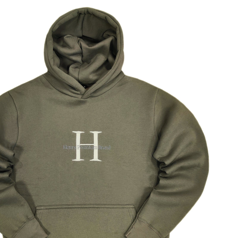 Henry clothing - 3-502 - large logo hoodie - green