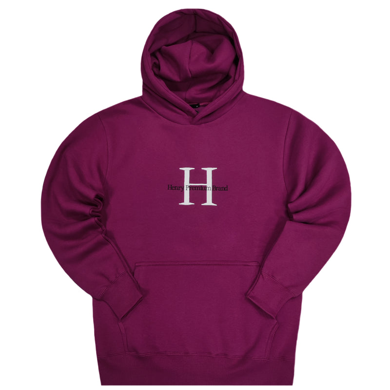 Henry clothing - 3-502 - large logo hoodie - magenta