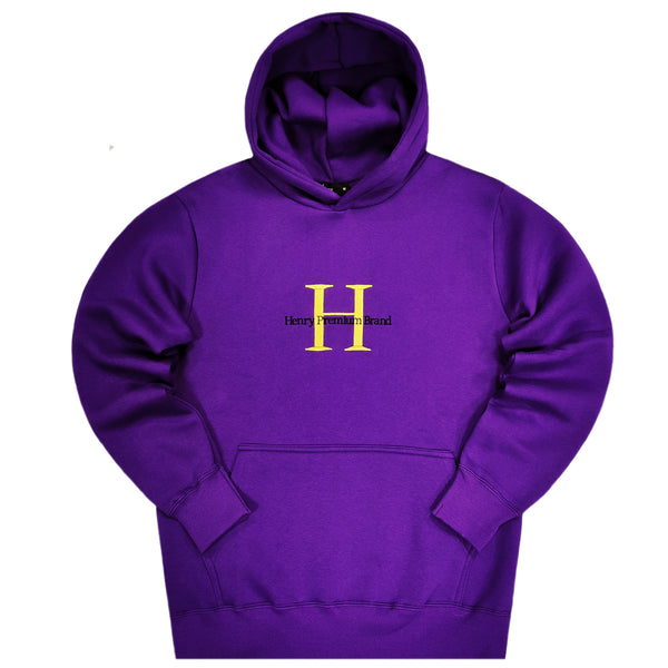 Henry clothing - 3-502 - large logo hoodie - purple