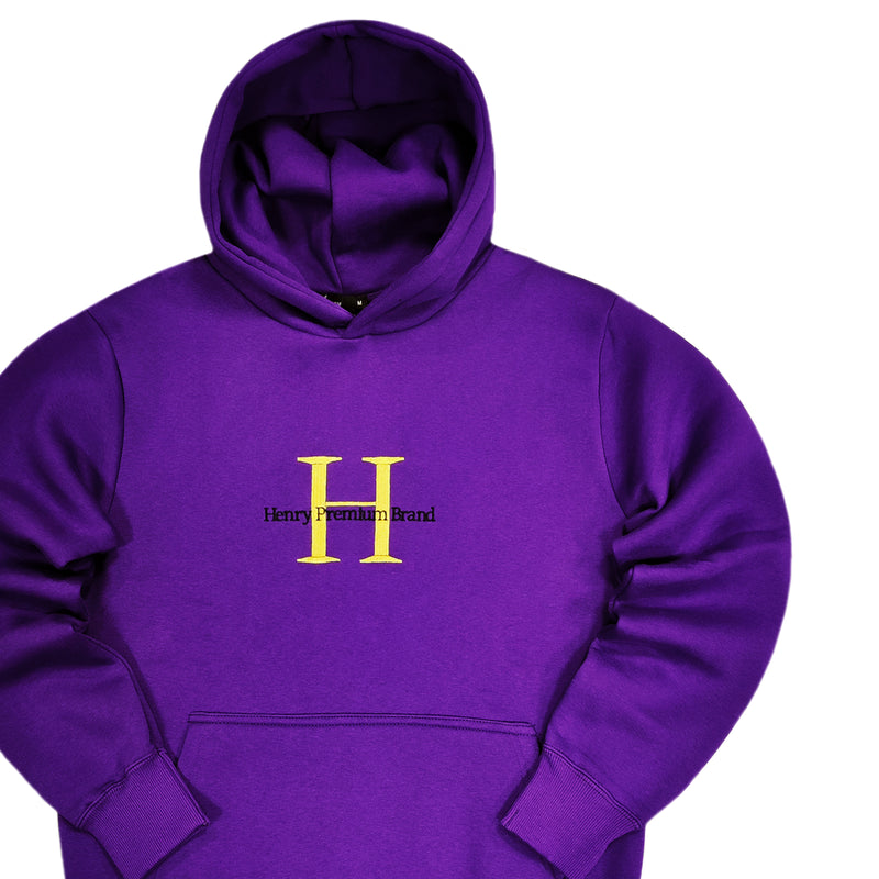 Henry clothing - 3-502 - large logo hoodie - purple