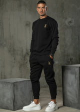 Henry clothing-3-505-premium gold logo sweatshirt -black