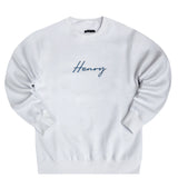 Henry clothing - 3-511 - calligraphy logo hoodie - white