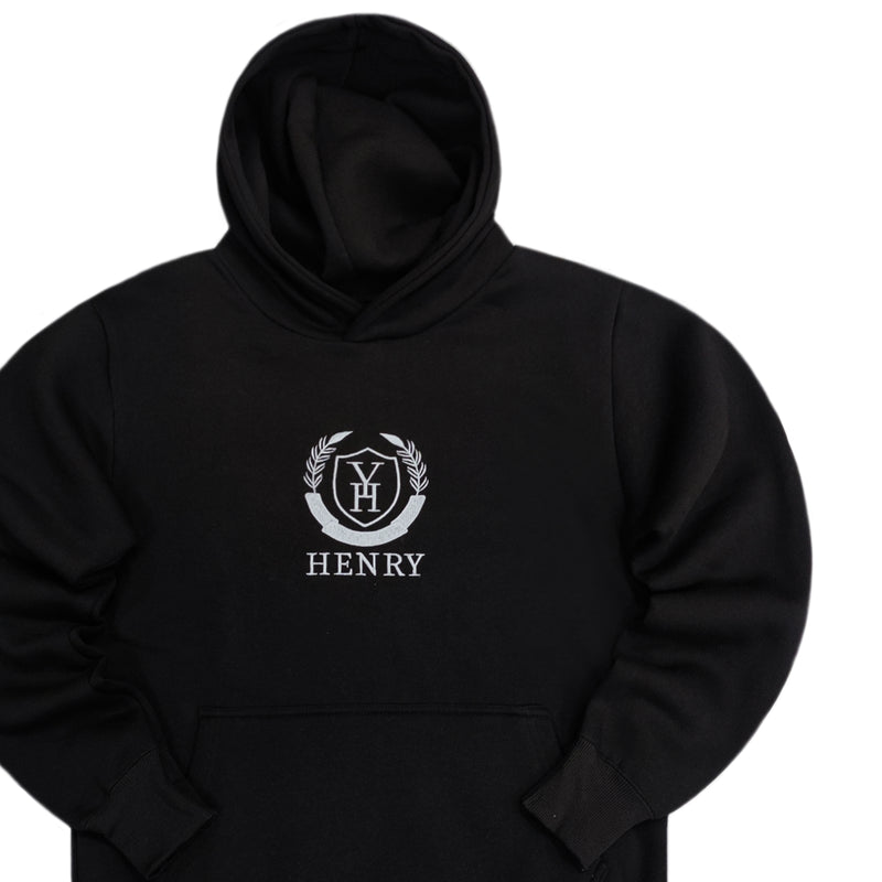 Henry clothing - 3-512 - emblem logo hoodie - black
