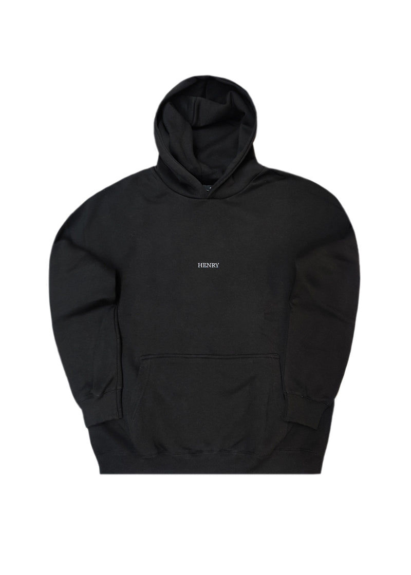 Ανδρικό φούτερ με κουκούλα Henry Clothing-3-514-Henry logo hoodie black