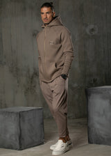 Ανδρική ζακέτα Henry clothing-3-517-caligraphy logo jacket brown