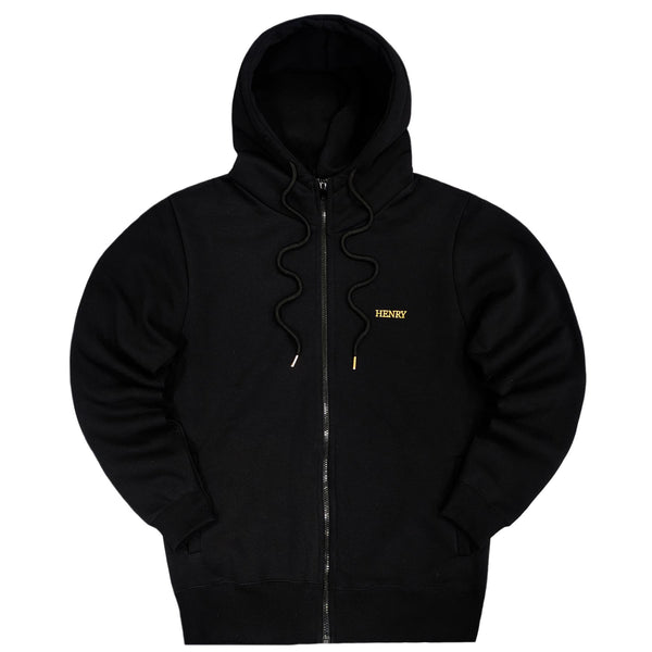 Henry clothing - 3-518 - gold logo jacket - black