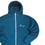 Henry clothing - 3-519 - calligraphy logo jacket - petrol