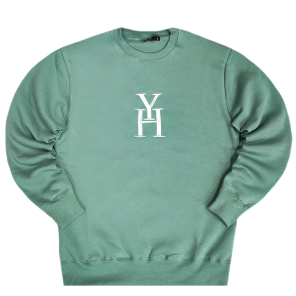 Henry clothing - 3-522 - logo hoodie - green