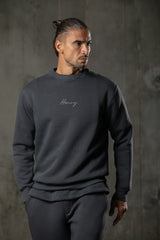 Henry clothing - 3-525 - calligraphy logo sweatshirt - grey